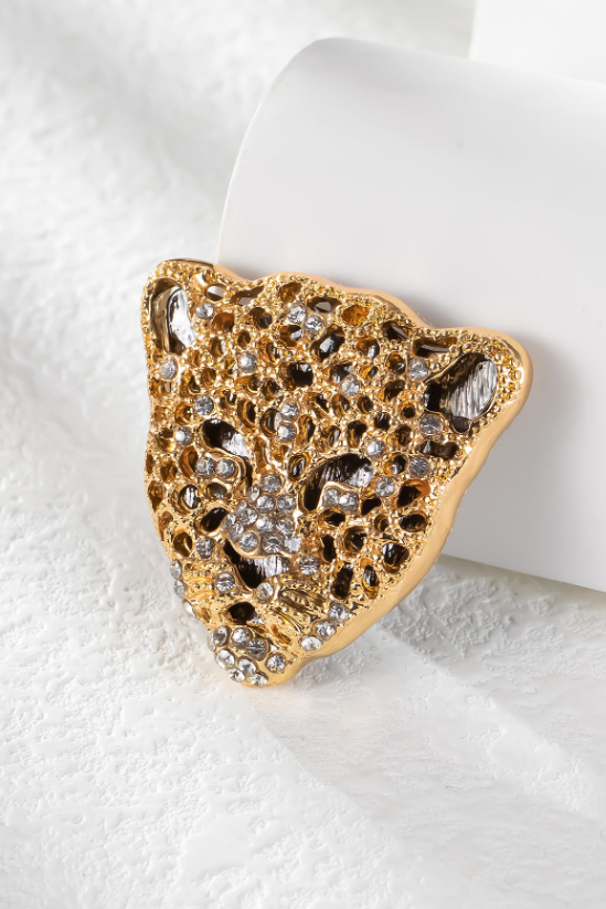 BROCHE LEOPARDO DORADO