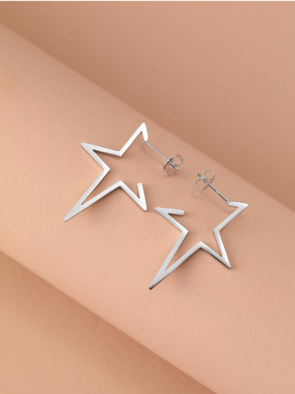 AROS ESTRELLA PLATEADO