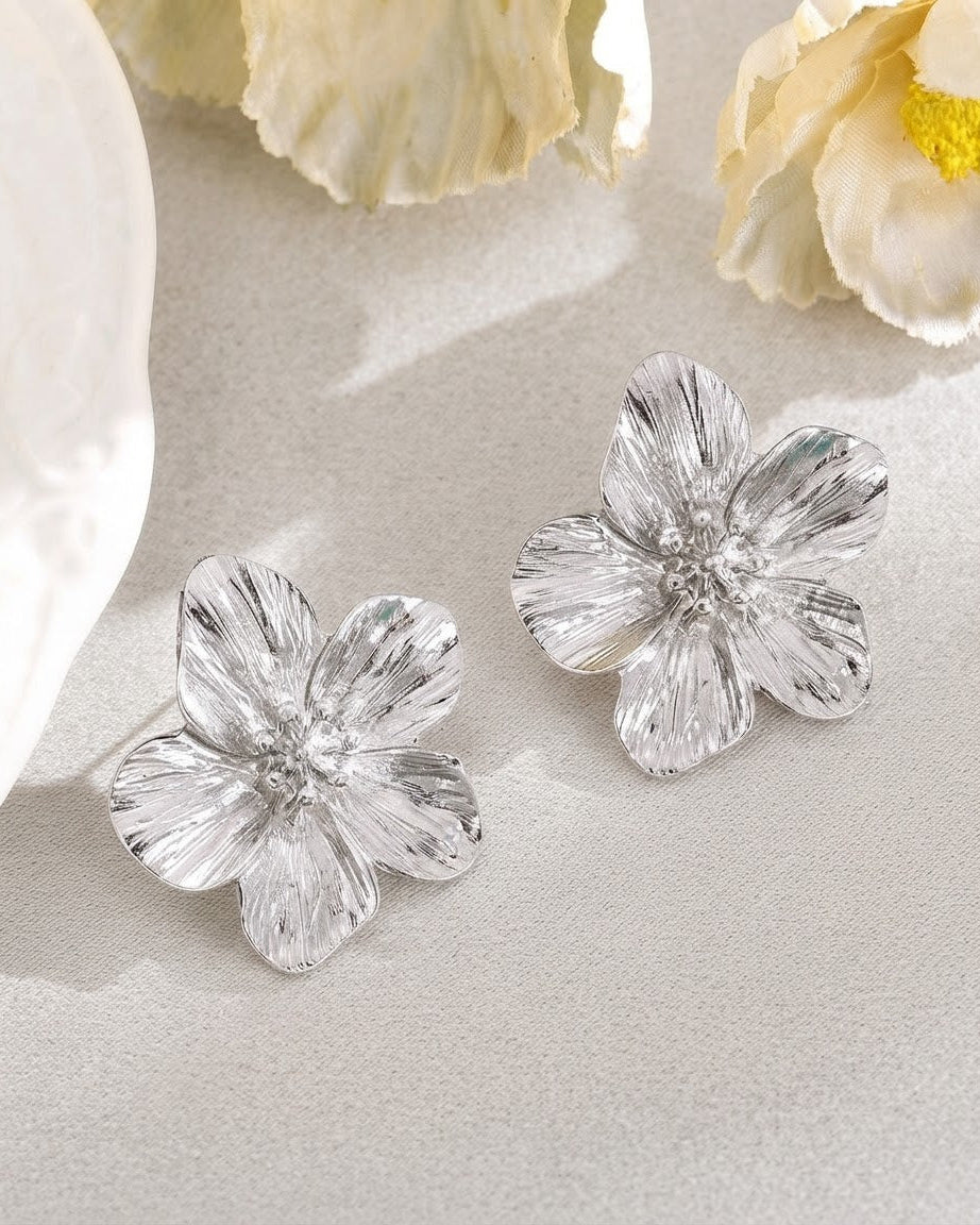 AROS FLOR PLATEADO