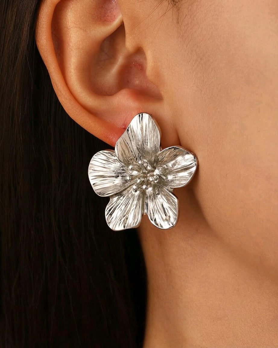 AROS FLOR PLATEADO