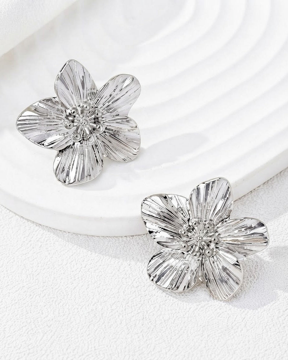 AROS FLOR PLATEADO