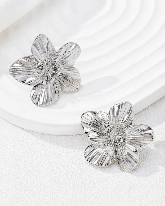 AROS FLOR PLATEADO