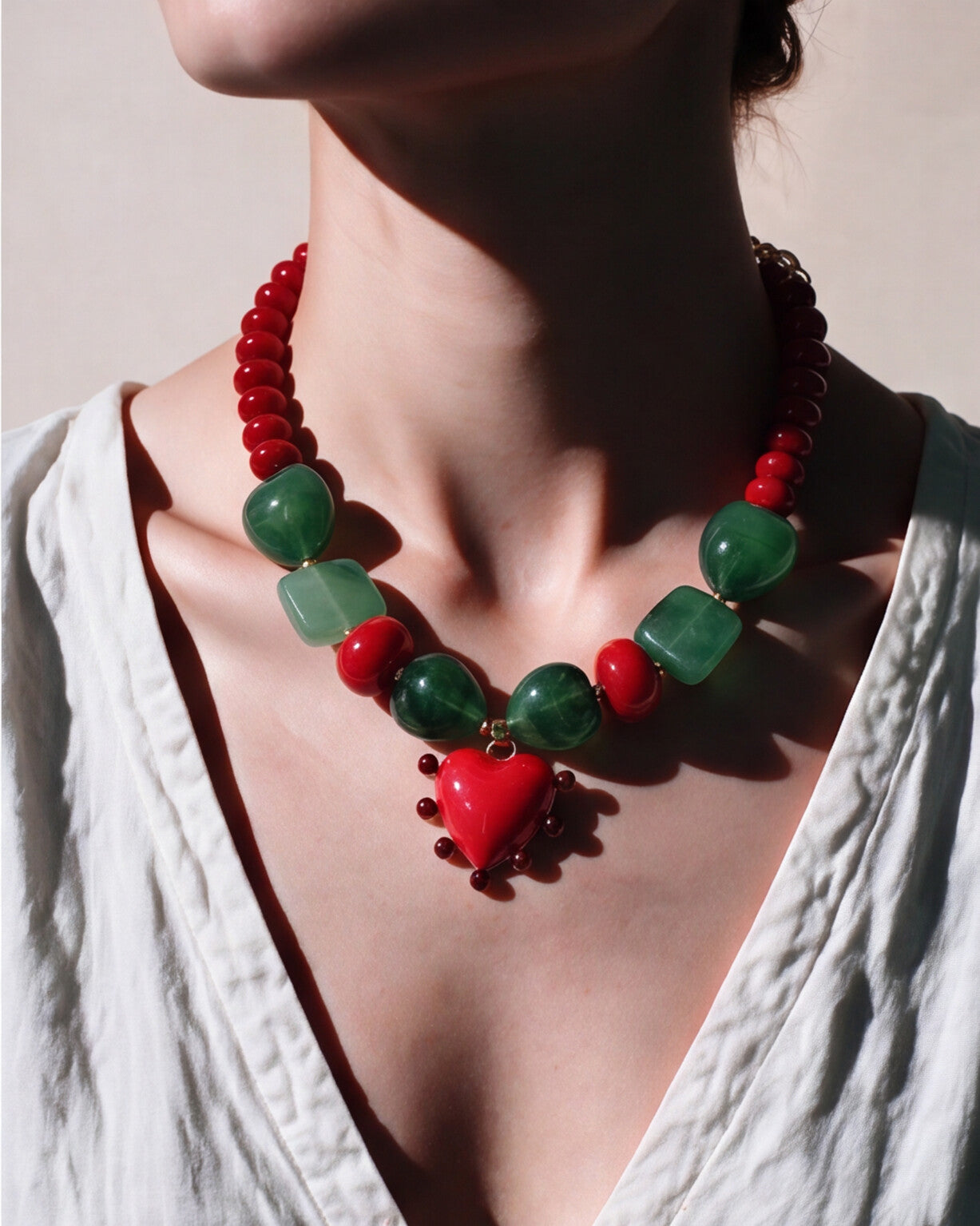 COLLAR ROJO VERDE
