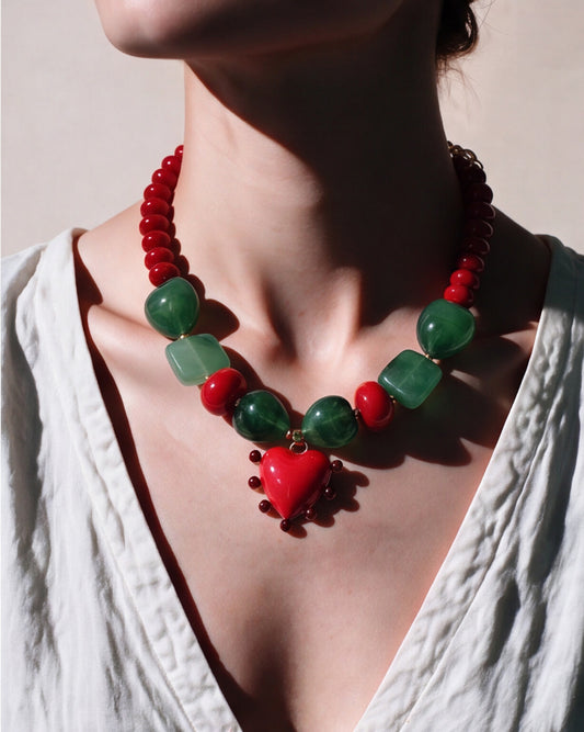 COLLAR ROJO VERDE