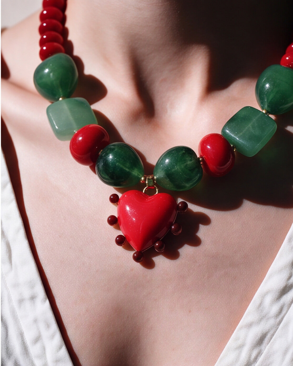COLLAR ROJO VERDE