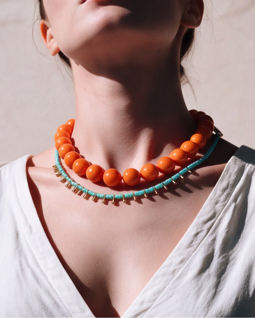 COLLAR NARANJO CALIPSO