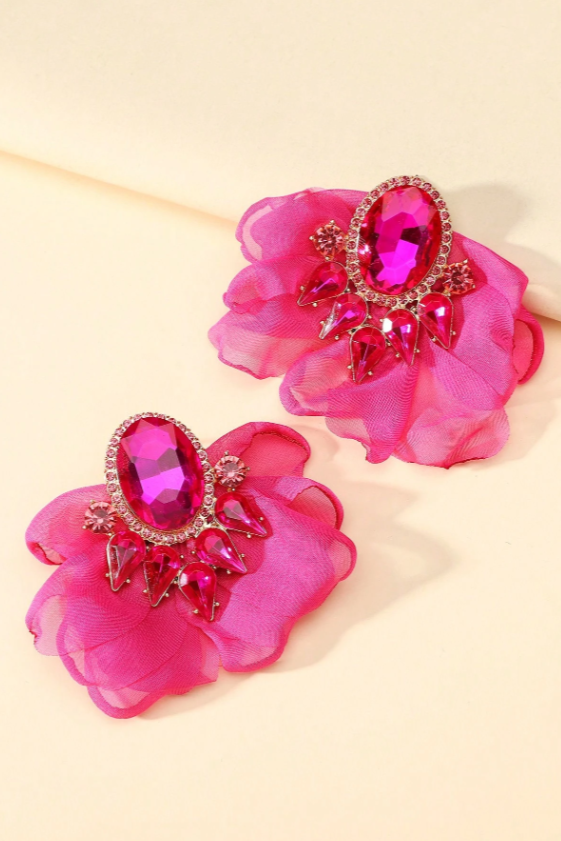 AROS PETALO DIAMANTE FUCSIA