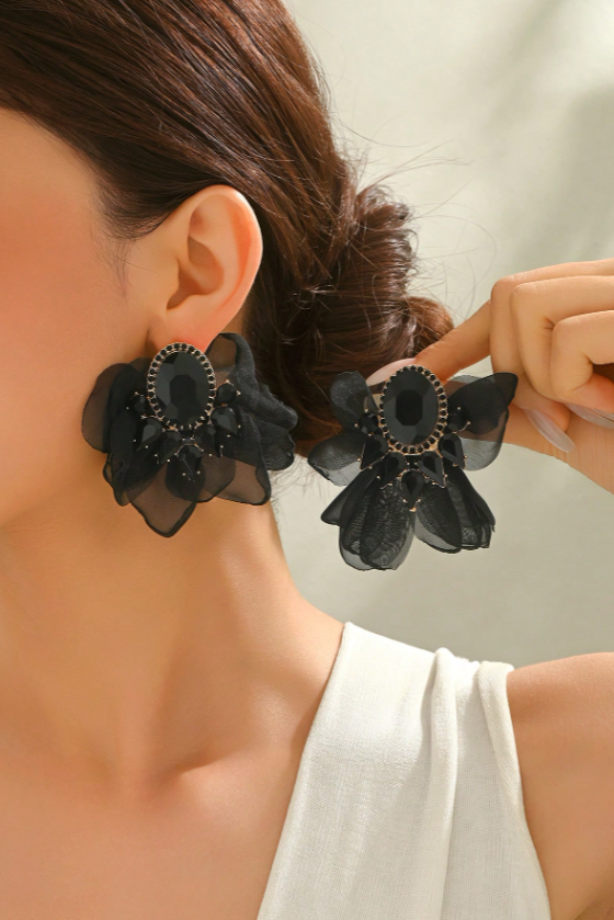 AROS PETALO DIAMANTE NEGRO