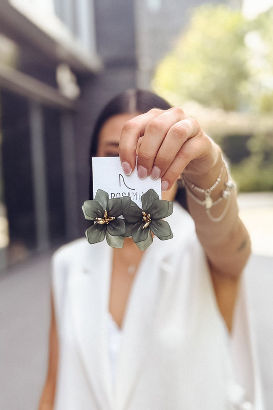 AROS FLOR VERDE OSCURO